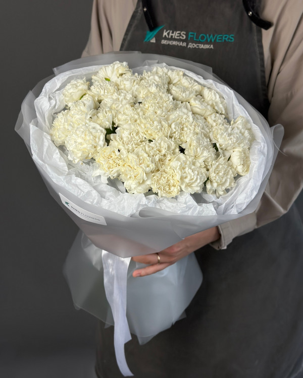 Букет 35 белых диантусов